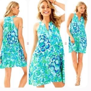 EUC Lilly Pulitzer Achelle Swing Dress Agate Green Lazy River Large